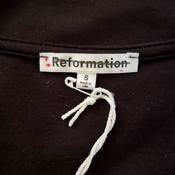 Reformation Lucca Long Sleeve Knit Top Black Square Neck NWOT - Picture 13 of 14